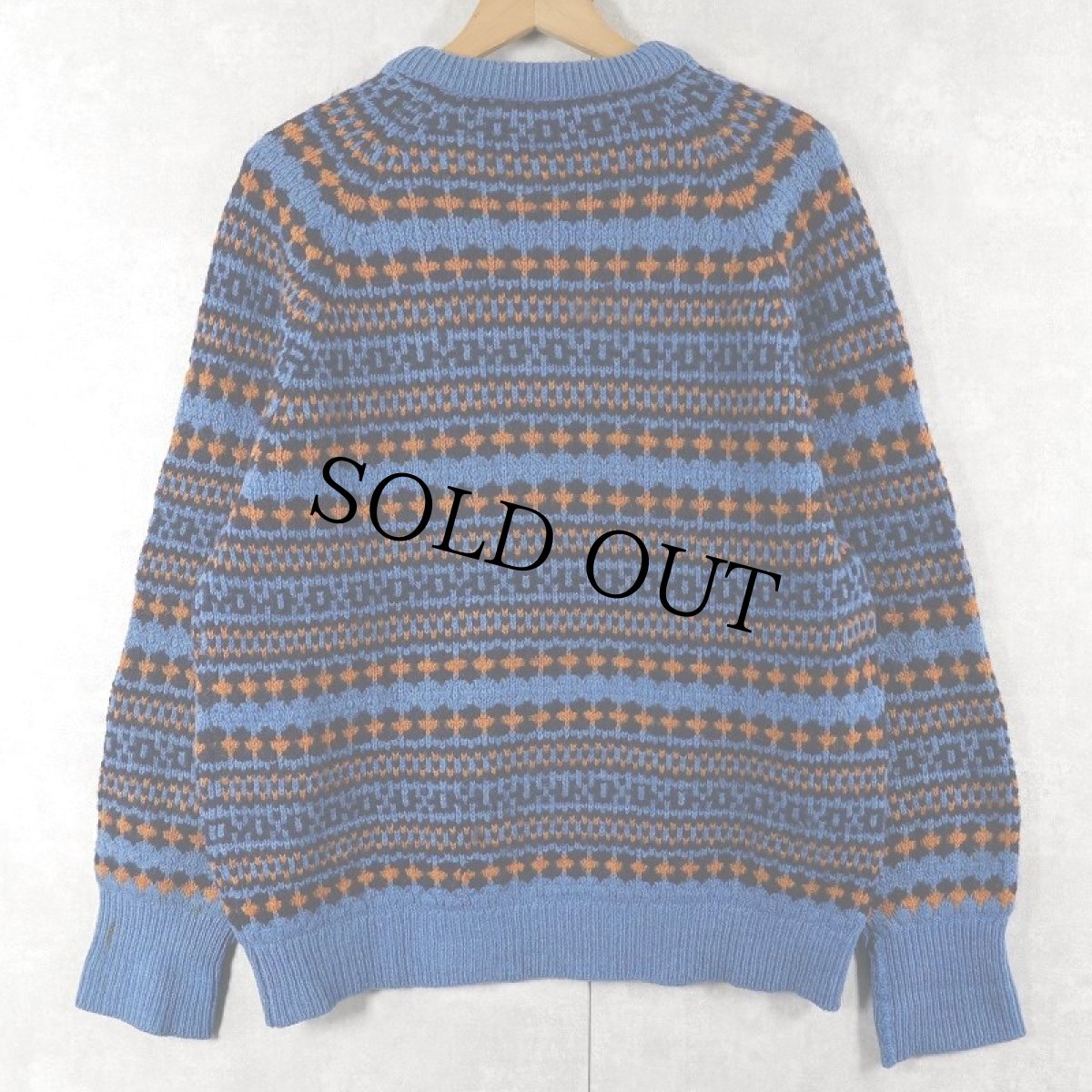画像2: 70's PENDLETON USA製 フェアアイル柄 ウールニットセーター L (2)