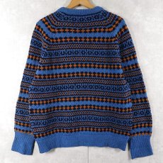 画像2: 70's PENDLETON USA製 フェアアイル柄 ウールニットセーター L (2)