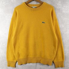 画像1: 70〜80's CHEMISE LACOSTE FRANCE製 ロゴ刺繍 ウールニットセーター SIZE4 (1)