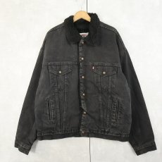 画像1: 90's Levi's 70629 USA製 ブラックデニムボアジャケット XL (1)