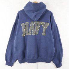 画像3: 90's SOFFE USA製 "U.S.NAVY" リフレクタープリントスウェットフーディー NAVY L (3)