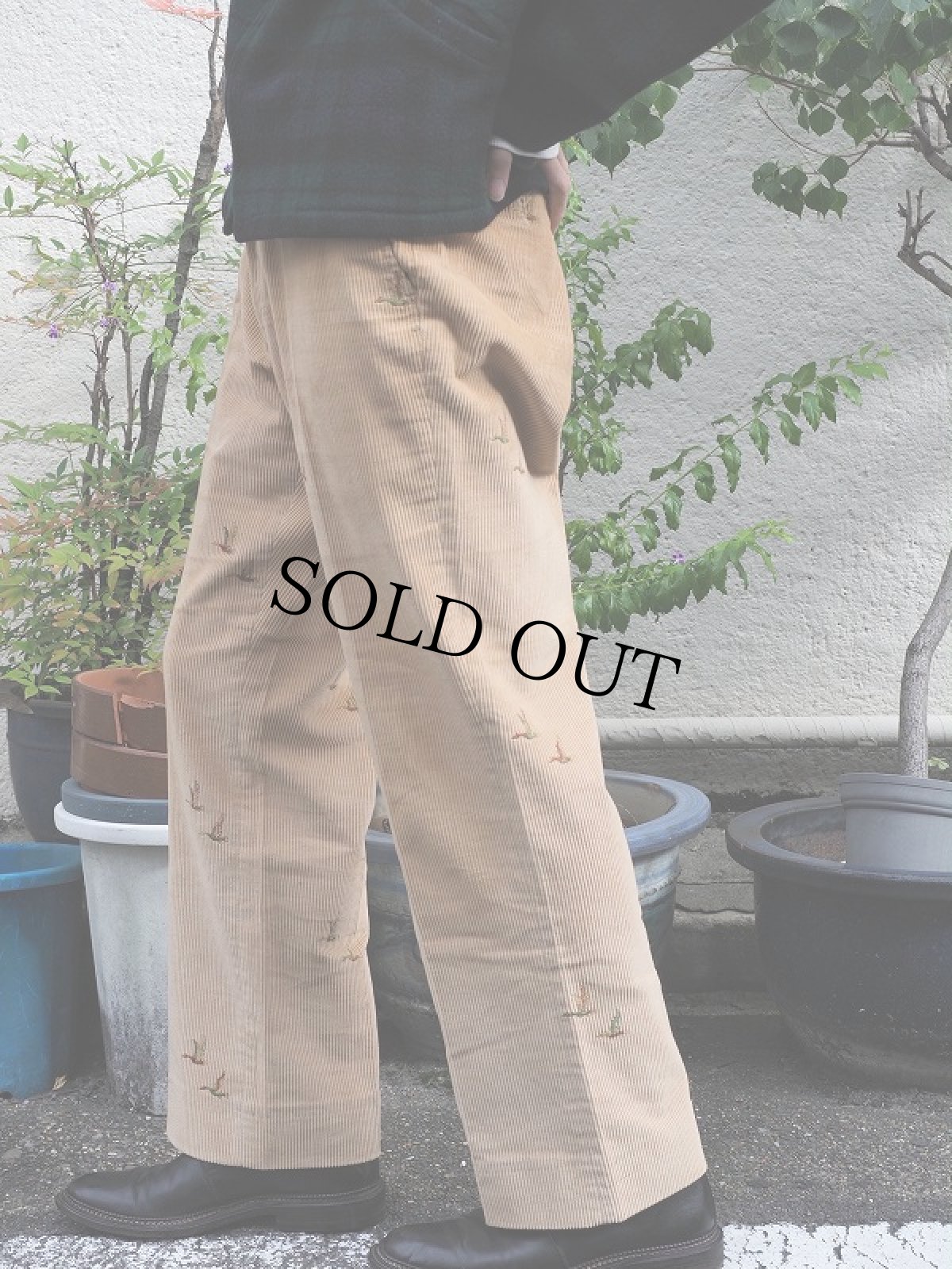 画像1: 70's The Sporting Life 鳥刺繍 コーデュロイパンツ W37 (1)