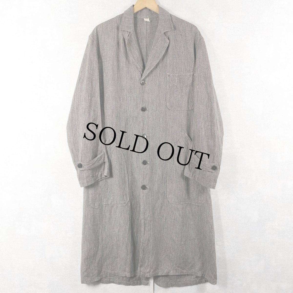 画像1: 50〜60's EURO 黒シャンアトリエコート SIZE48 (1)