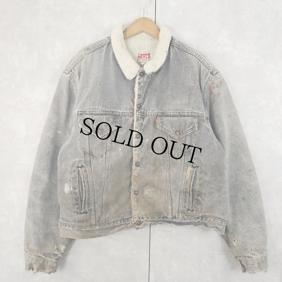 画像1: 80's Levi's 70608 USA製 デニムボアジャケット SIZE50R (1)