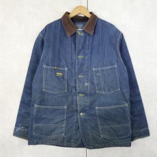 画像1: 80's OSH KOSH USA製 キルティングライナー デニムカバーオール SIZE40 (1)