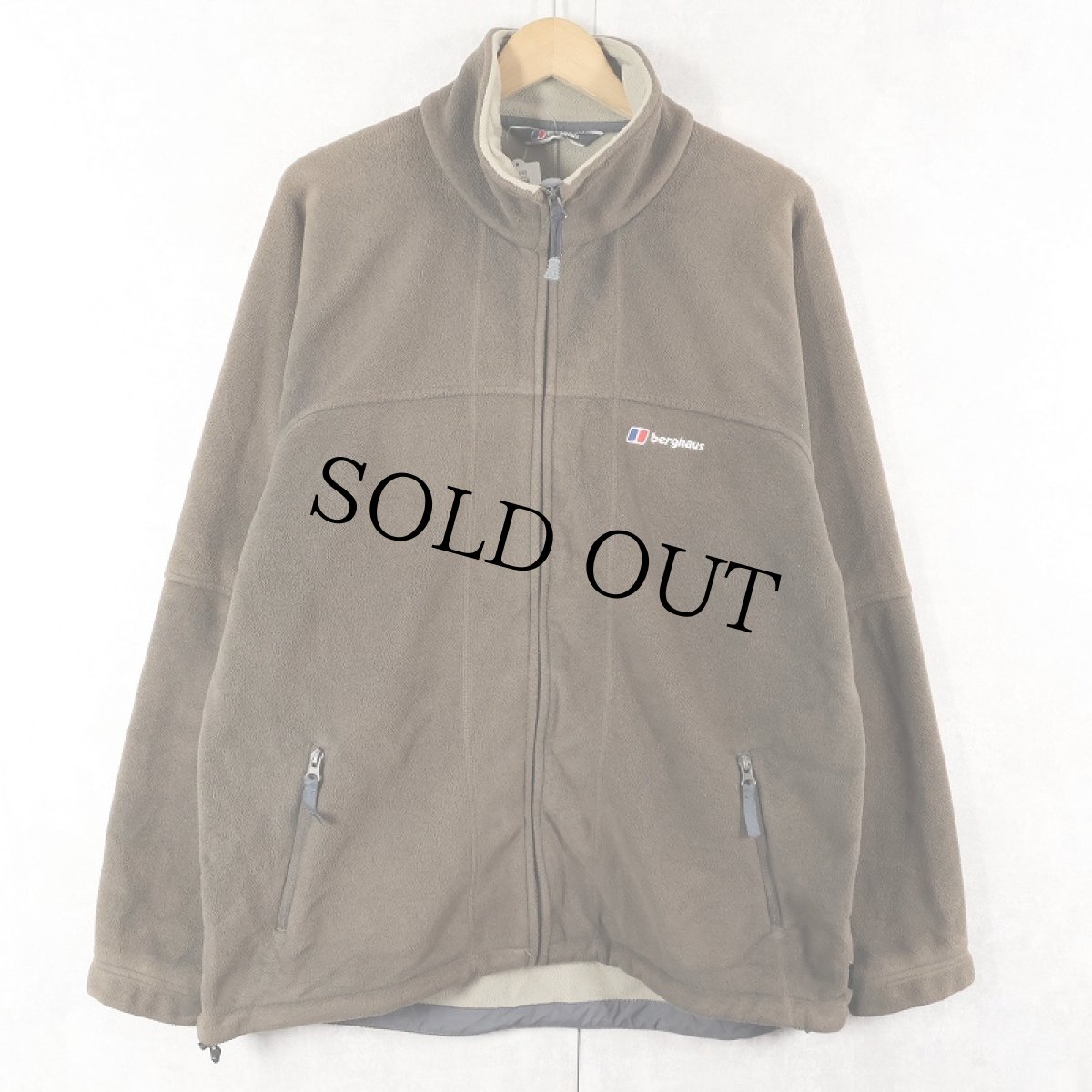 画像1: berghaus ロゴ刺繍 フリースジップジャケット L (1)