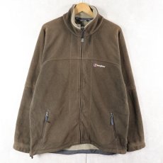 画像1: berghaus ロゴ刺繍 フリースジップジャケット L (1)