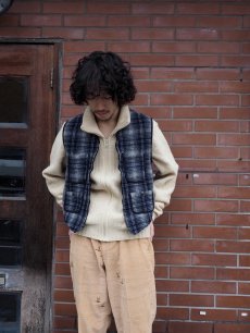 画像2: 80's L.L.Bean USA製 チェック柄 ウールベスト M (2)