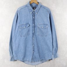 画像1: 90's GAP USA製 デニムボタンダウンシャツ L (1)