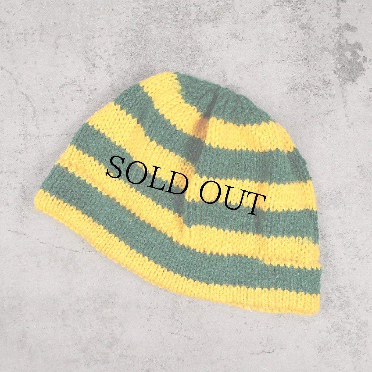 画像1: ボーダー柄 ハンドニットキャップ (1)