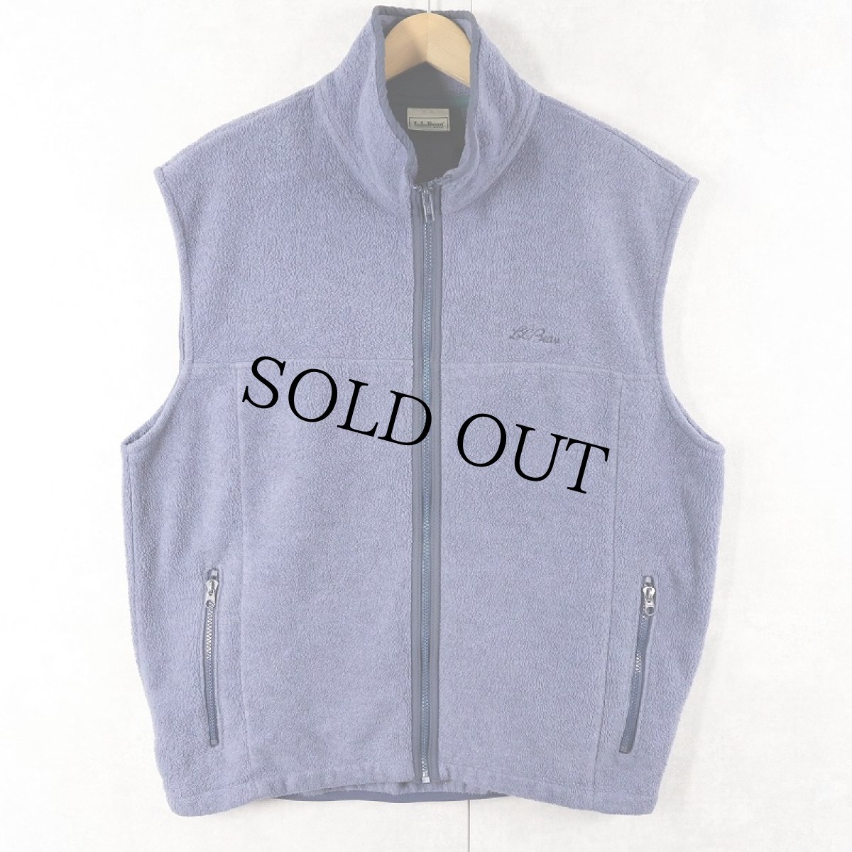 画像1: 90's L.L.Bean 筆記体ロゴ刺繍 フリースベスト  (1)