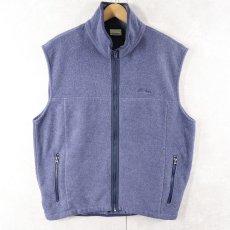 画像1: 90's L.L.Bean 筆記体ロゴ刺繍 フリースベスト  (1)