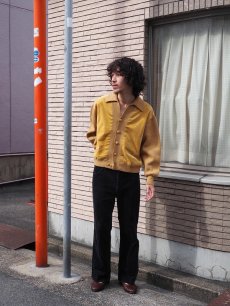 画像3: 60〜70's SAKS FIFTH AVENUE SPAIN製 スエード切り替え ニットカーディガン L (3)
