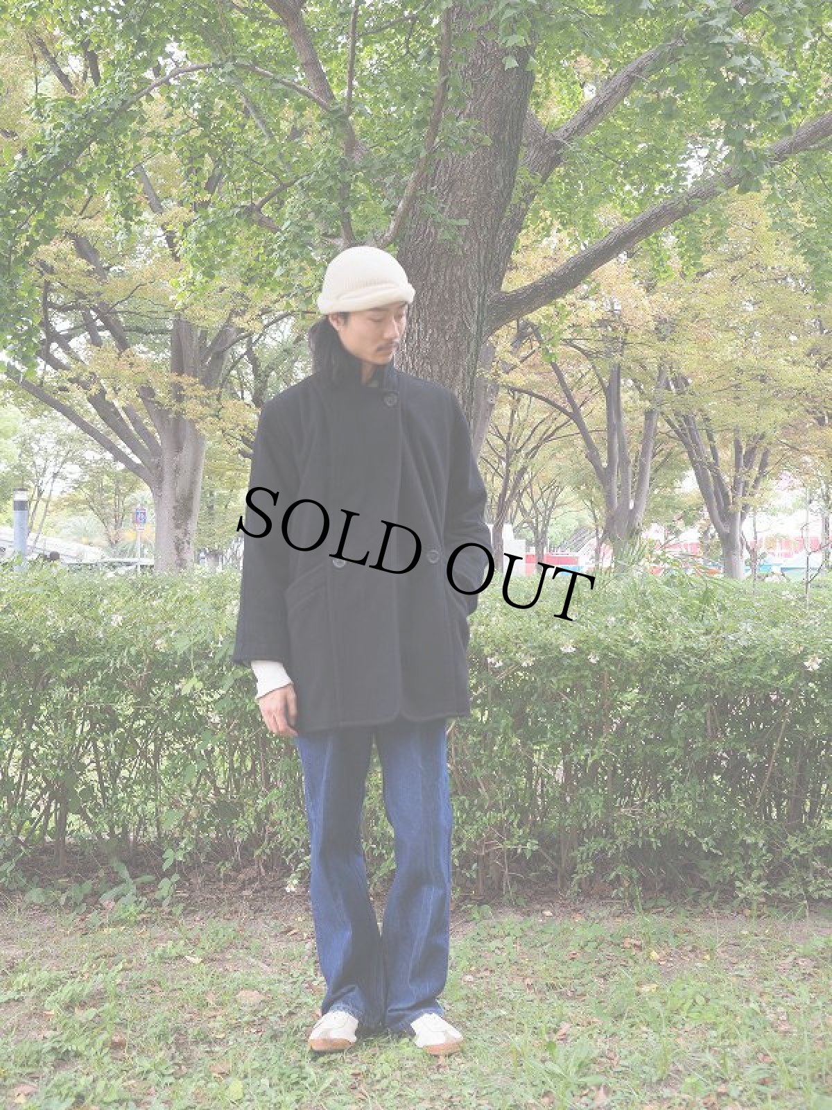 画像2: 80〜90's L.L.Bean ダブルブレスト ウールコート BLACK (2)