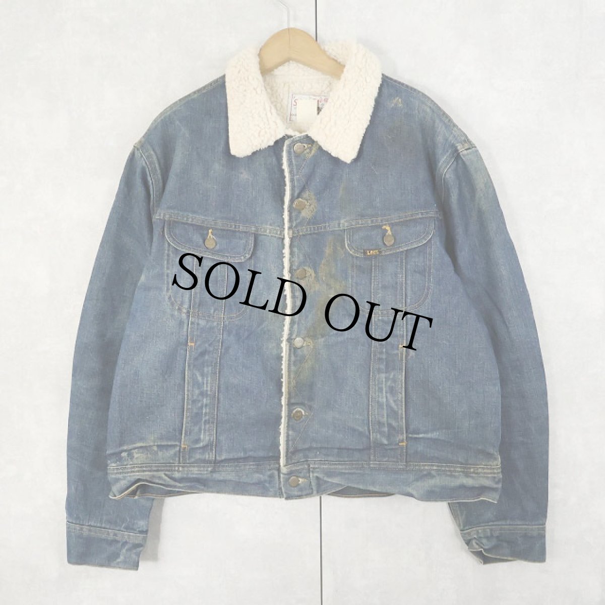 画像1: 70's Lee USA製 "STORM RIDER" デニムボアジャケット SIZE50 (1)