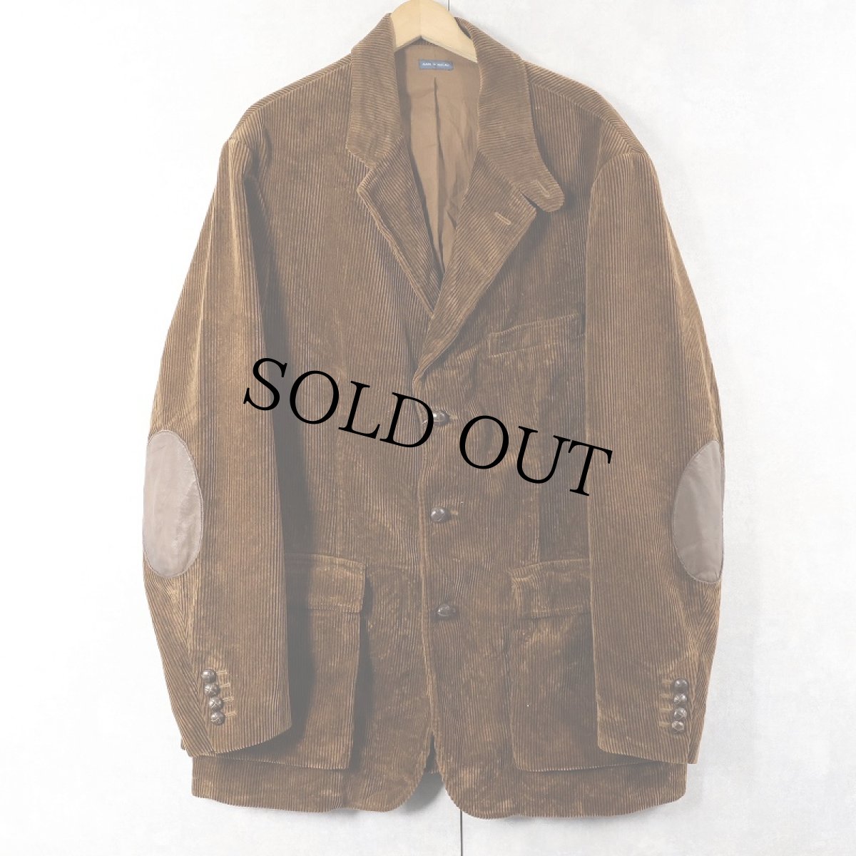 画像1: POLO Ralph Lauren エルボーパッチ付き 太畝コーデュロイ テーラードジャケット XL (1)