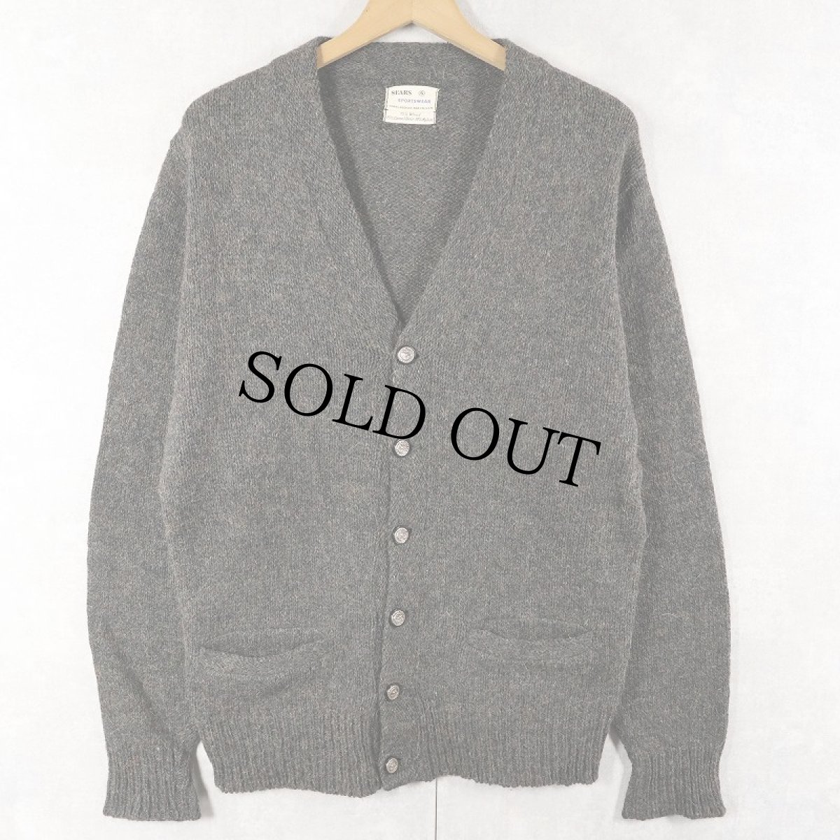 画像1: 60〜70's SEARS SPORTSWEAR キャメルヘア×ウール ニットカーディガン S (1)