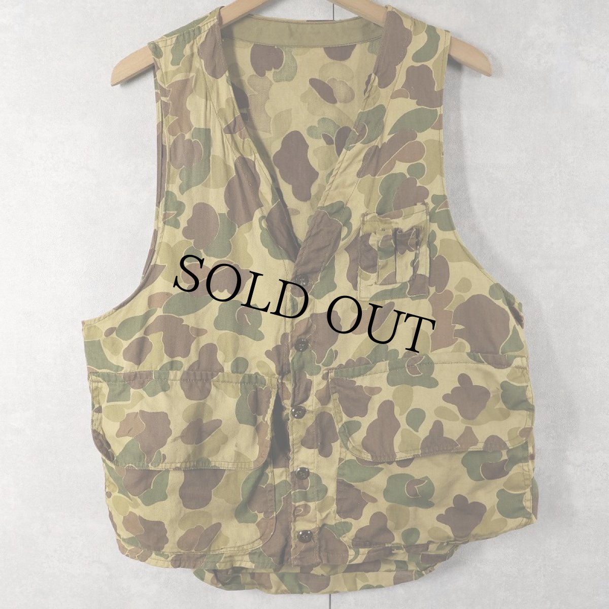 画像1: ダックハンターカモ コットンハンティングベスト (1)