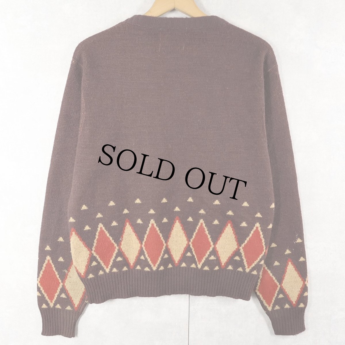 画像2: 60〜70's Orlon by CAMPUS USA製 トナカイ柄 ジャガードアクリルニットセーター XL (2)