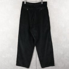 画像2: 90's CANADA製 太畝 2タック コーデュロイパンツ BLACK W34 (2)