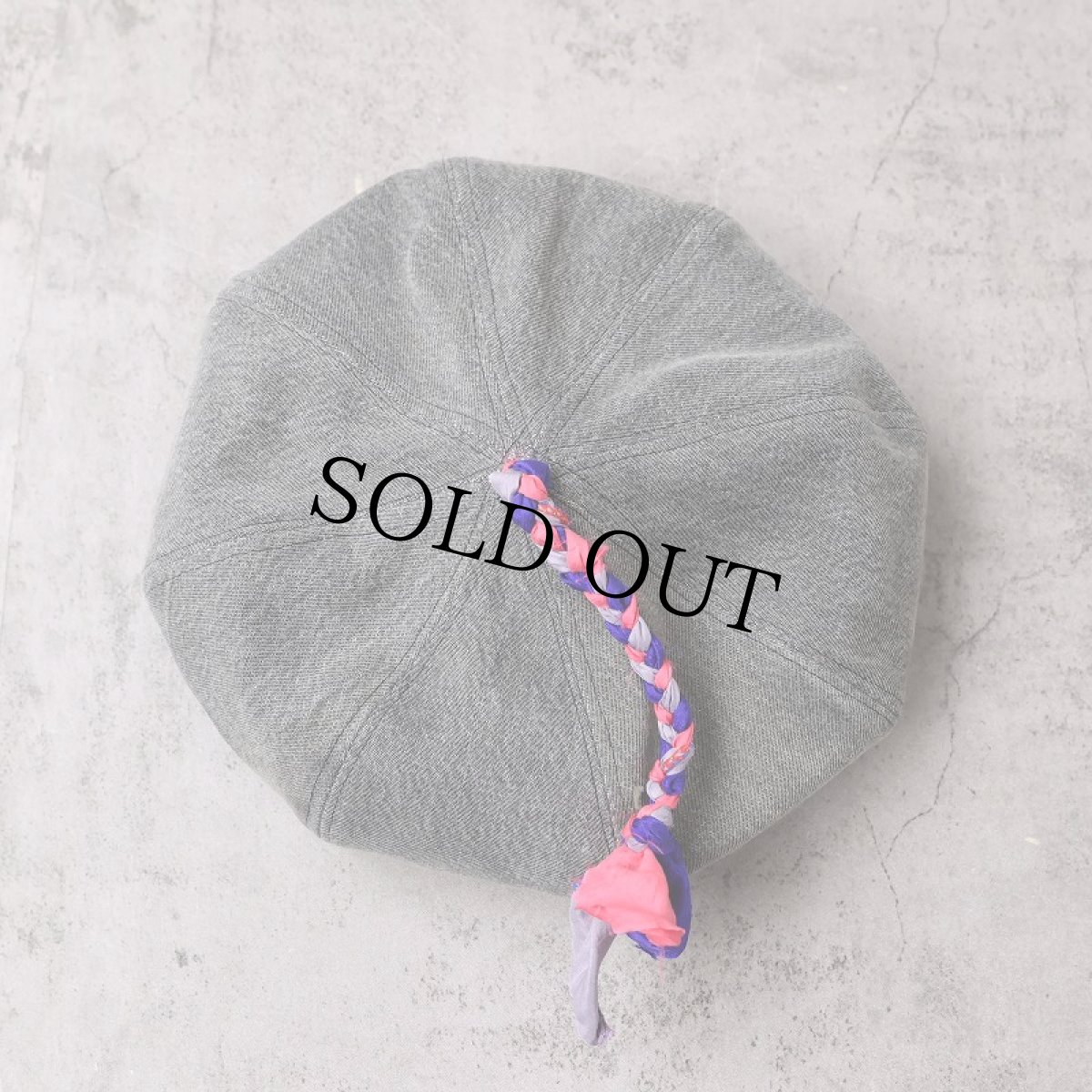 画像2: little original "black denim patch work beret silk tassel" Remake beret (2)