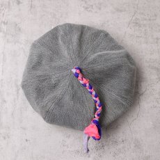 画像2: little original "black denim patch work beret silk tassel" Remake beret (2)