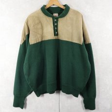画像1: 90's FILSON USA製 GUIDE SWEATER GREEN XXL (1)