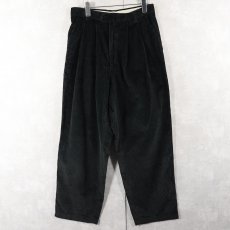 画像1: 90's CANADA製 太畝 2タック コーデュロイパンツ BLACK W34 (1)