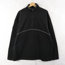 画像1: GAP "GAP ATHLETIC" リフレクターデザイン ハーフジップ フリースプルオーバージャケット BLACK XL (1)