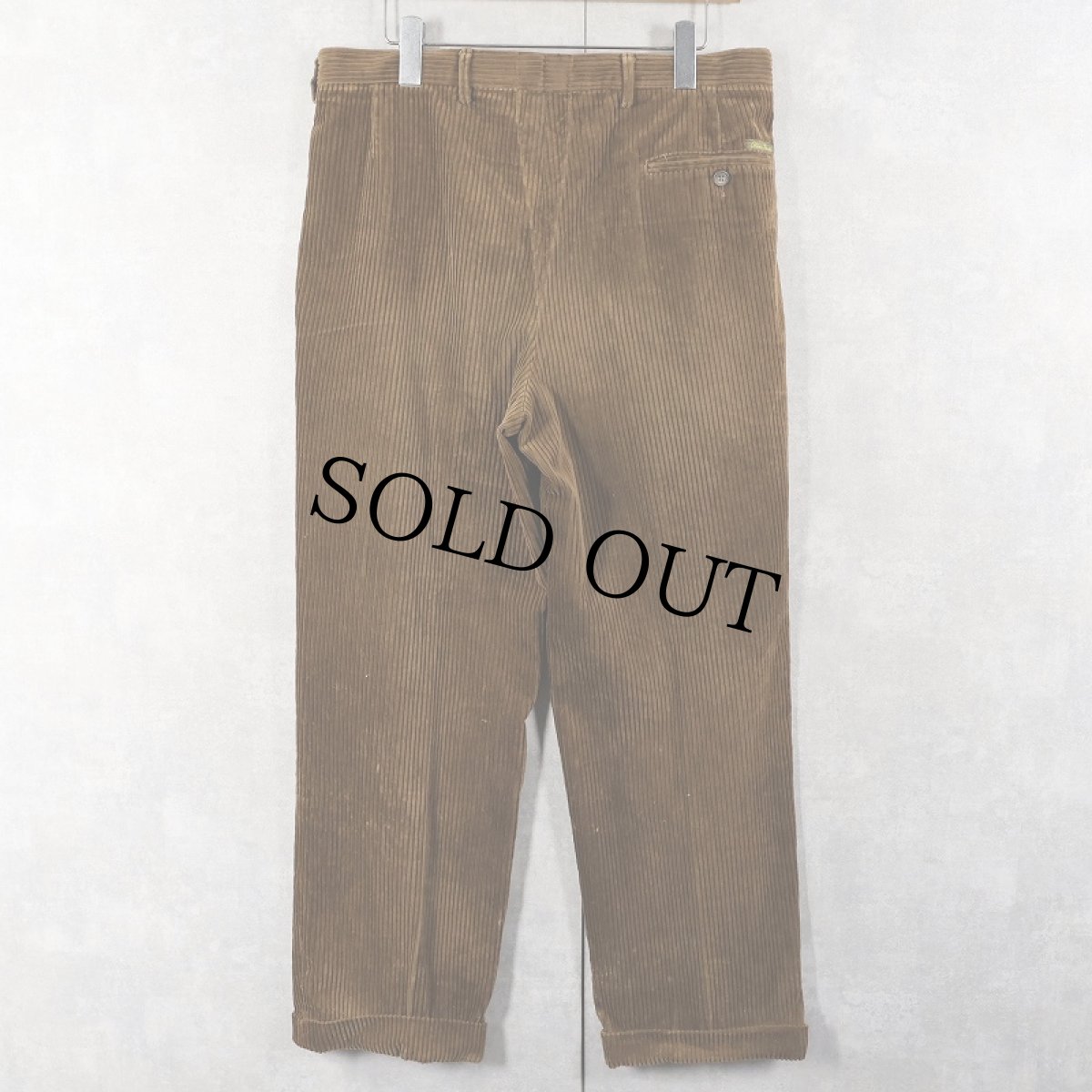 画像2: 80's Oliver Grant ITALY製 太畝 2タック コーデュロイパンツ W34 (2)