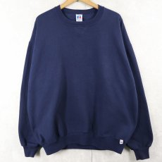 画像1: 90's RUSSELL ATHLETIC USA製 前V 無地スウェット NAVY XXL (1)