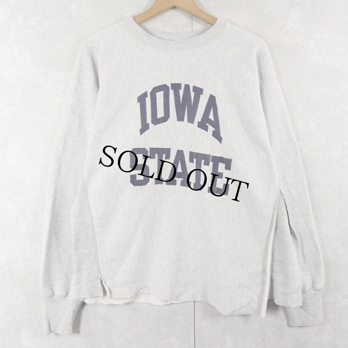画像1: 90's Champion REVERSE WEAVE USA製 "IOWA STATE" カットオフ プリントスウェット XXL (1)