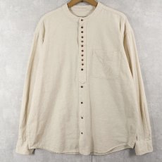 画像1: ARAN SWEATER MARKET バンドカラー コットンシャツ M (1)
