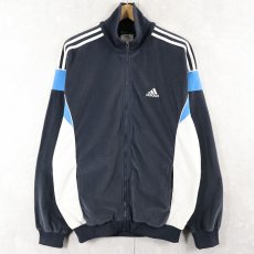 画像1: adidas ロゴ刺繍 ベロアトラックジャケット NAVY L (1)