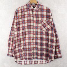 画像1: 80's〜 チェック柄 プリントネルシャツ (1)