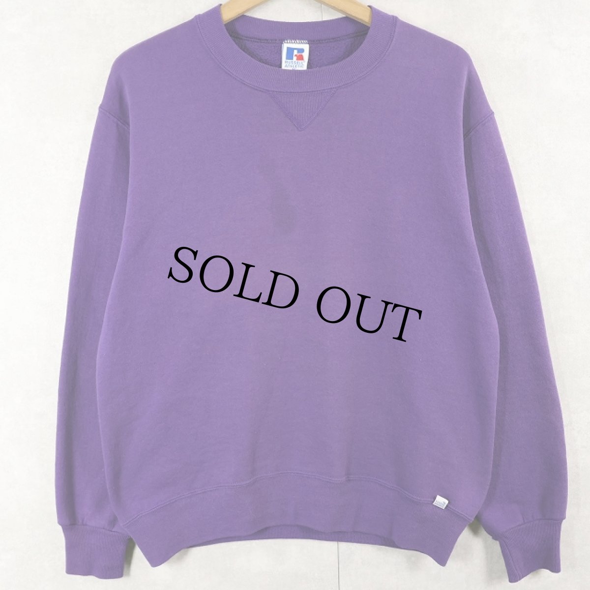 画像1: 90's RUSSELL ATHLETIC USA製 前V 無地スウェット M (1)