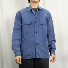 画像2: 70's〜 EURO コットンツイル ワークカバーオール (2)