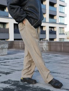 画像2: EVAN-PICONE 2タック グレンチェック柄 ウーステッドウールスラックス W33 (2)