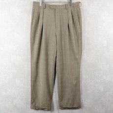 画像3: EVAN-PICONE 2タック グレンチェック柄 ウーステッドウールスラックス W33 (3)