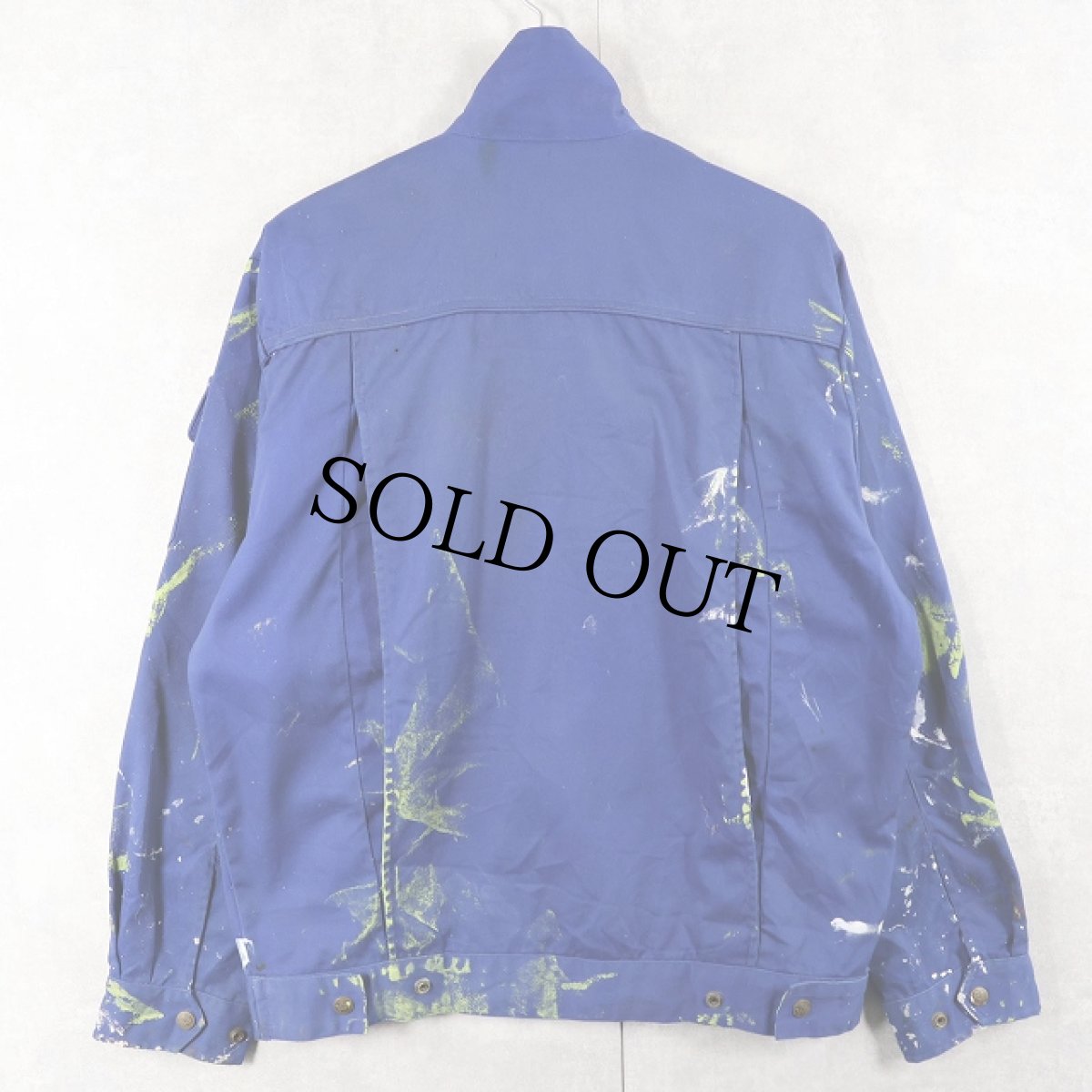 画像2: 80's〜 EURO ペンキペイント コットンツイル ワークジャケット S (2)