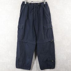 画像3: CARBON 2WAYデザイン ドッキング コットン×ナイロンカーゴパンツ NAVY W22-32 (3)