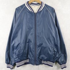 画像1: 80's〜 パイルライナー ナイロンジップジャケット NAVY SIZE3 (1)