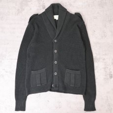画像1: Ralph Lauren DENIM&SUPPLY エポレット付き ショールカラー コットンニットカーディガン BLACK S (1)