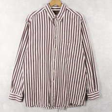 画像1: 80〜90's Eddie Bauer ストライプ柄 ボタンダウンコットンシャツ M (1)