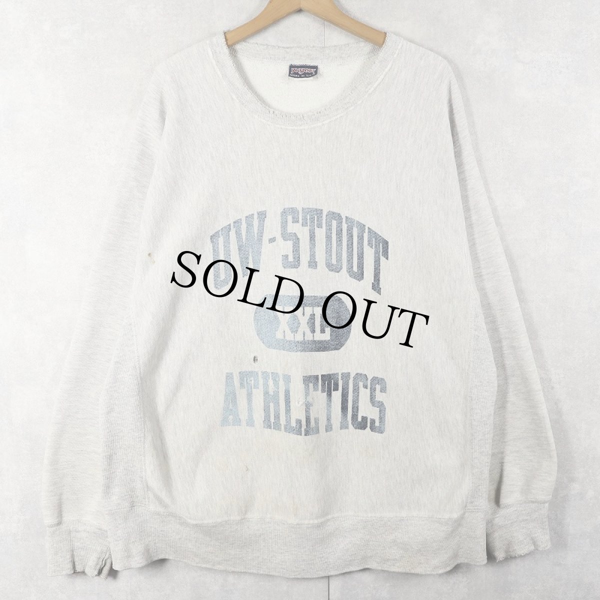 画像1: 90's JANSPORT USA製 REVERSE WEAVE TYPE "UW-STOUT ATHLETICS" プリントスウェット  (1)