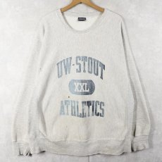 画像1: 90's JANSPORT USA製 REVERSE WEAVE TYPE "UW-STOUT ATHLETICS" プリントスウェット  (1)