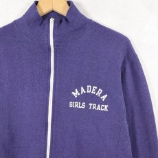 画像1: Champion USA製 "MADERA GIRLS TRACK" コットン×アクリルジップジャケット NAVY M (1)