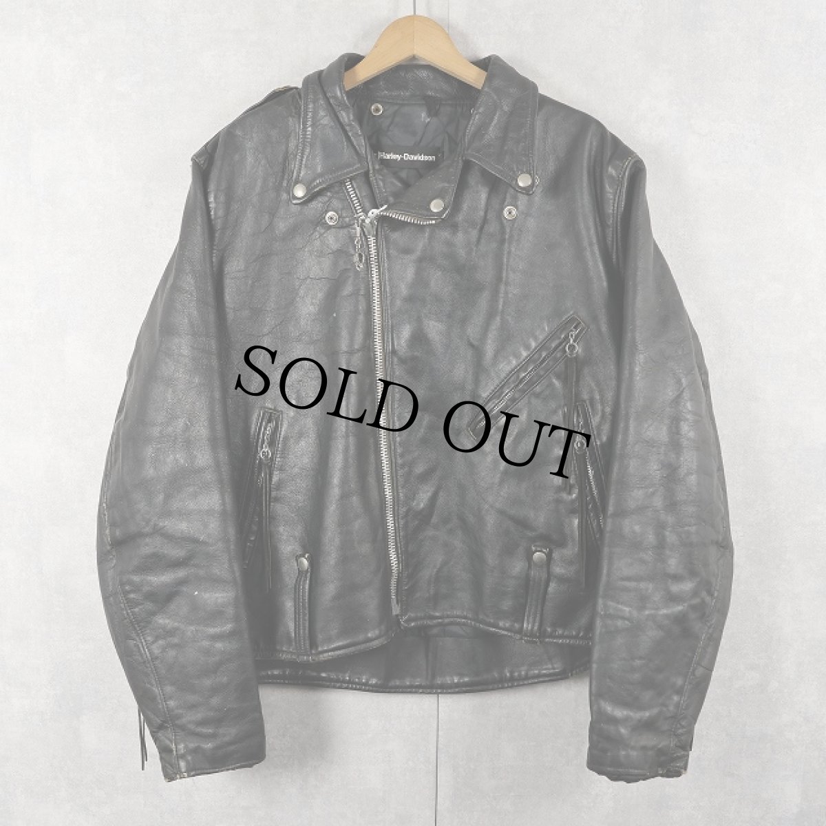 画像1: 70's Harley Davidson ダブルライダースジャケット SIZE52REG (1)