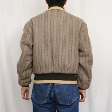 画像3: 〜60's キルティングライナー ストライプ柄 ウールスポーツジャケット (3)