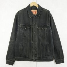 画像1: Levi's ブラックデニムジャケット XL (1)